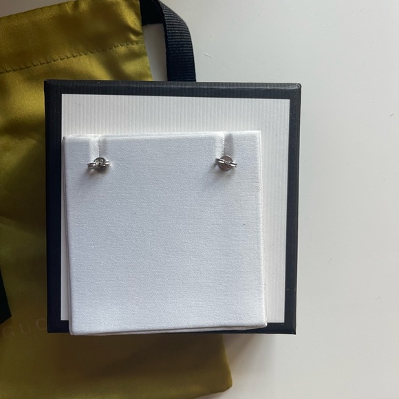 Gucci White Gold Double G Earrings - Picture 3 of 3